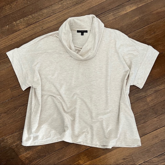 TAN Banana Republic knit cowl neck poncho - Picture 2 of 3